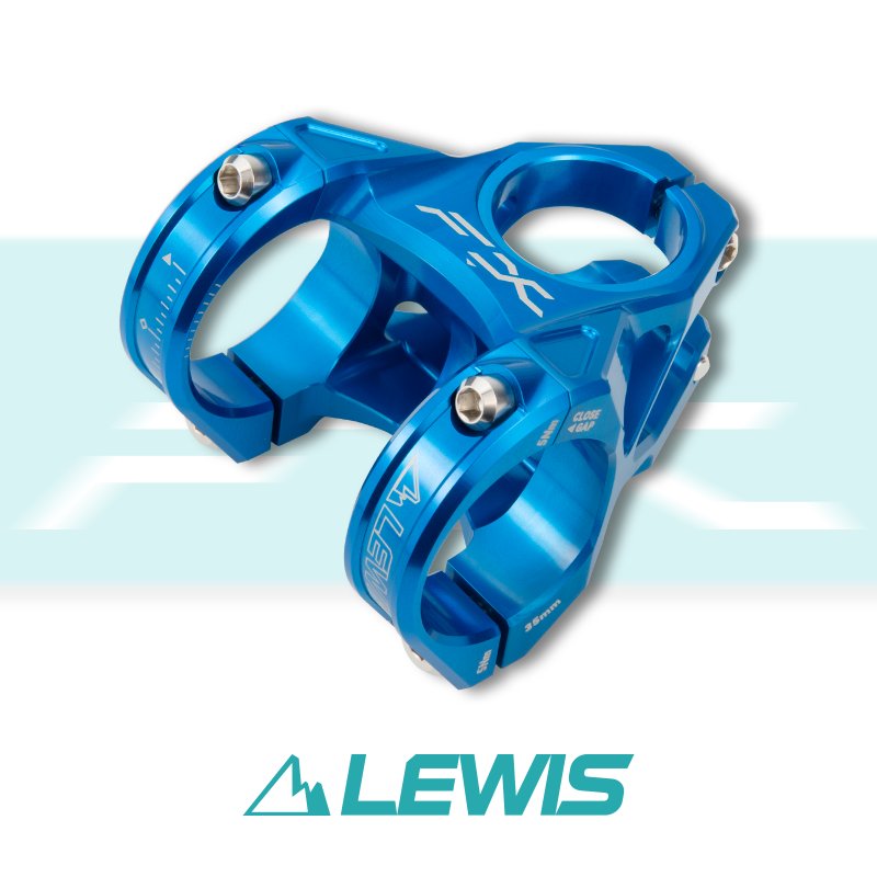 LEWIS Alu Stem for 35mm handlebar with SS bolts Blue