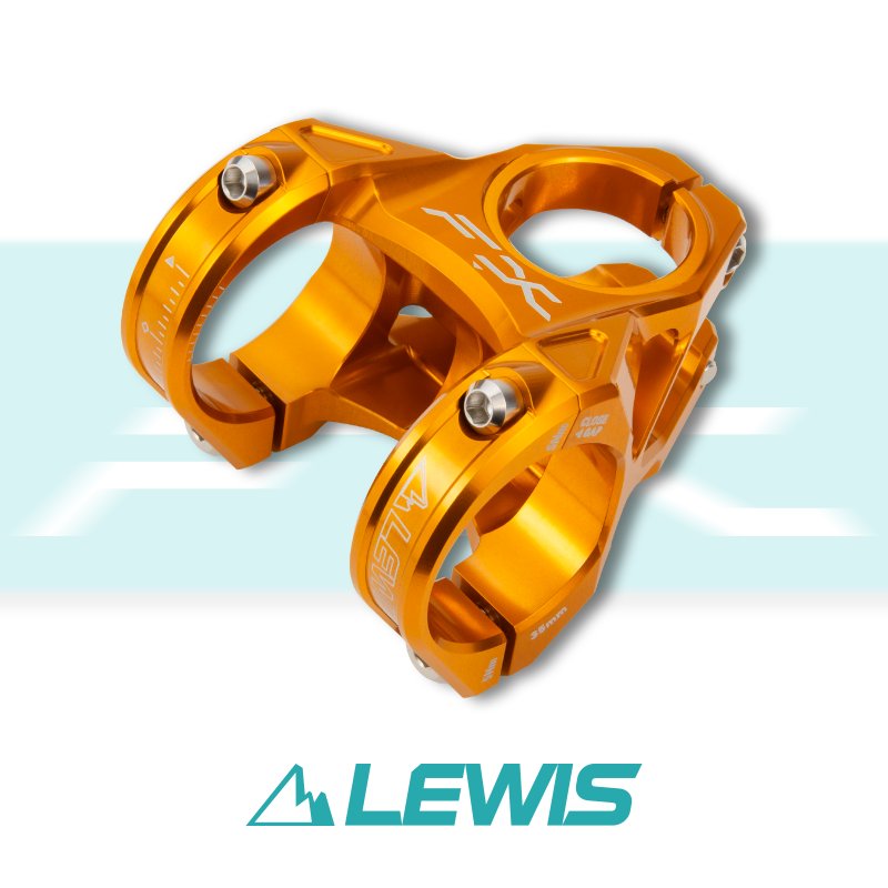 LEWIS Alu Stem for 35mm handlebar with SS bolts Orange