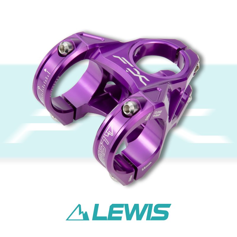 LEWIS Alu Stem for 35mm handlebar with SS bolts Purple